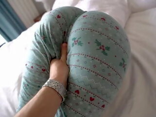 family clothed in bed fingering